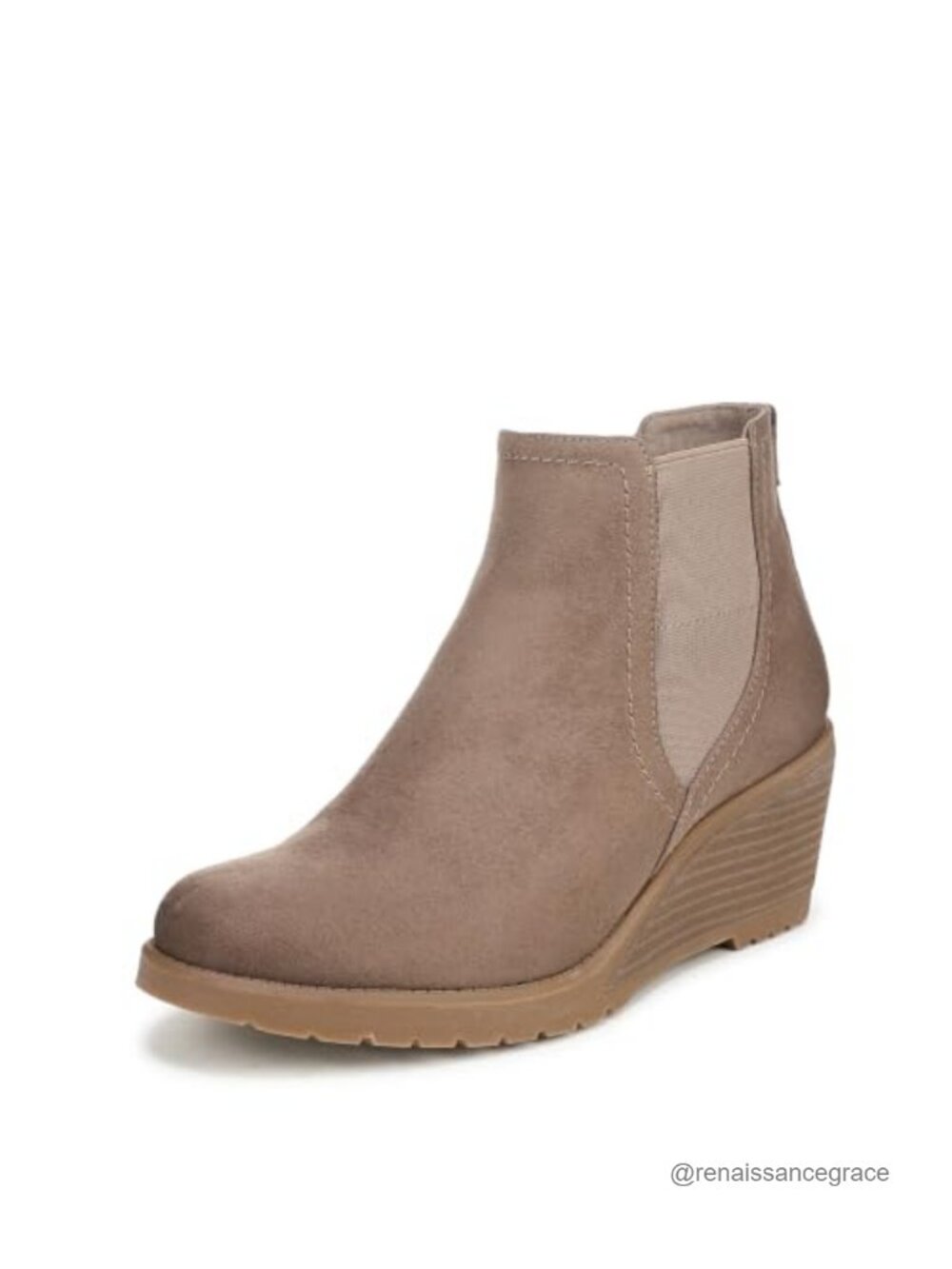 Women's Chelsea Ankle Boots Stretch Gore Zip Wedge Heel